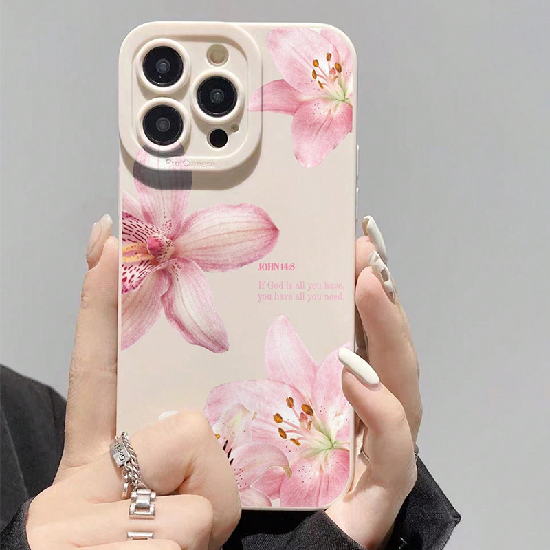 Phone Accessories To Sell - Blue Floral Painted Silicone INS Phone