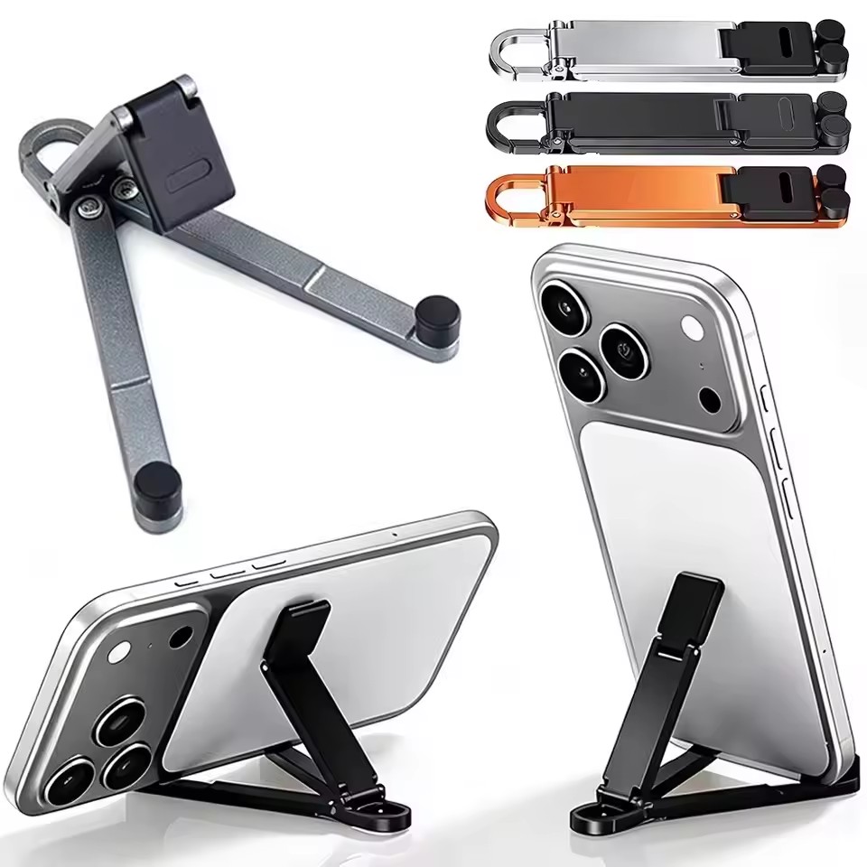 Desk Phone Stand - Foldable Keychain Phone Stand Multi-Angle Adjustable