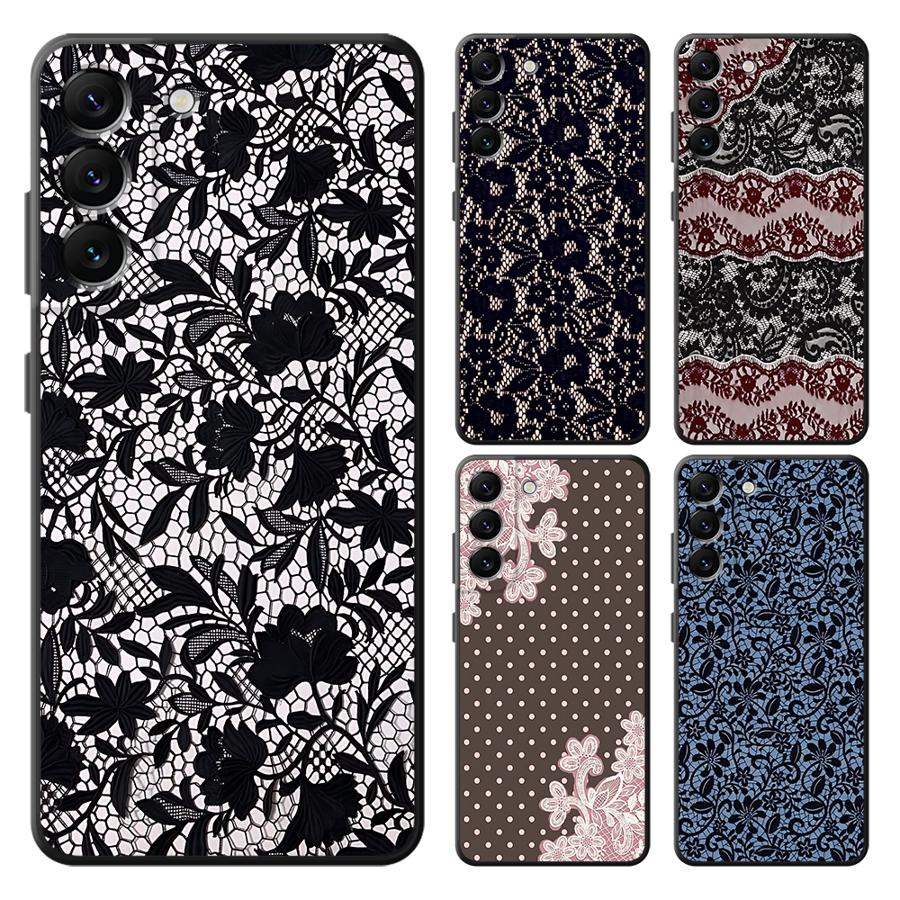 Samsung Galaxy A55 - Black Sexy Lace Case for Samsung