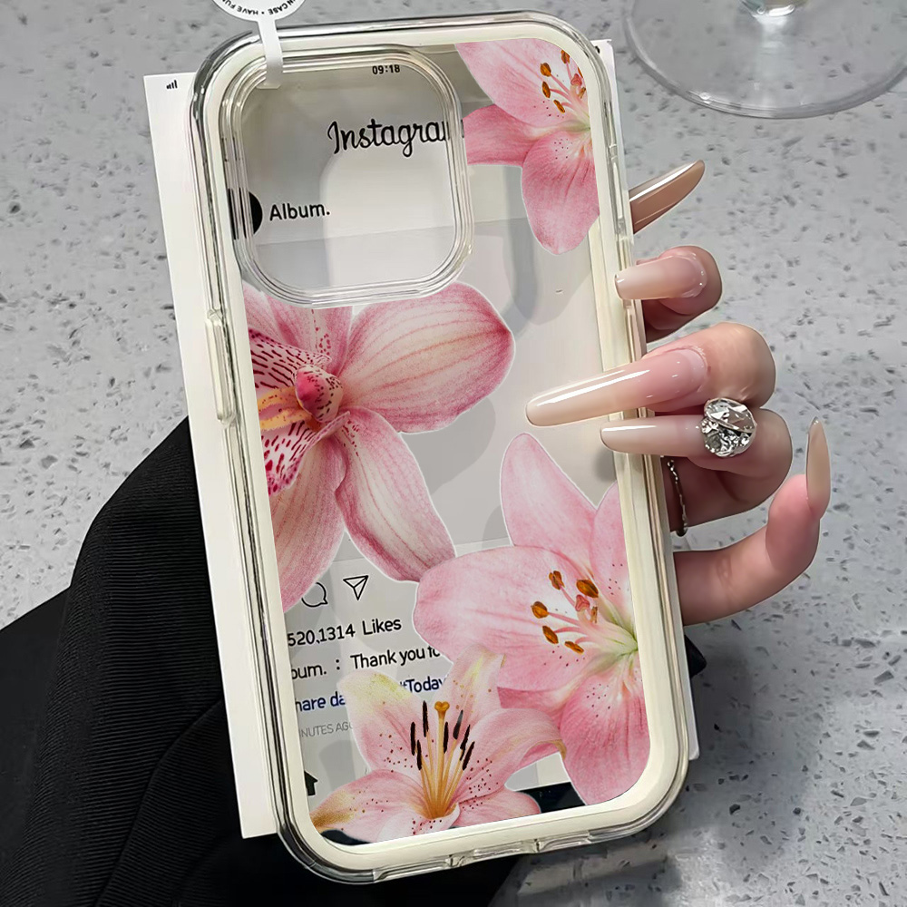 Phone Accessories Iphone - Pink Lily Flower Clear Phone Case