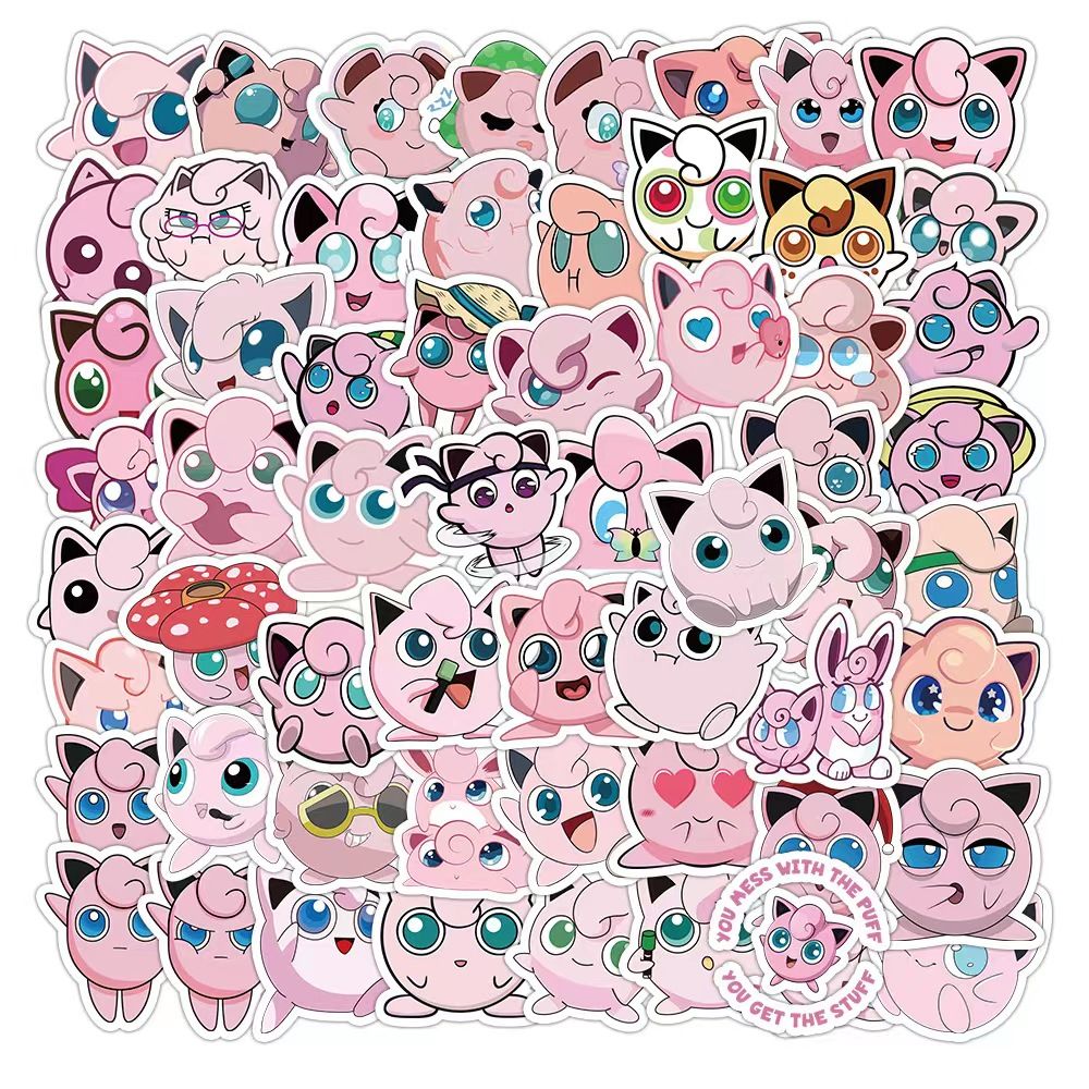 Phone Accessories Quotes - Pokémon 50 Cute Jigglypuff Stickers for