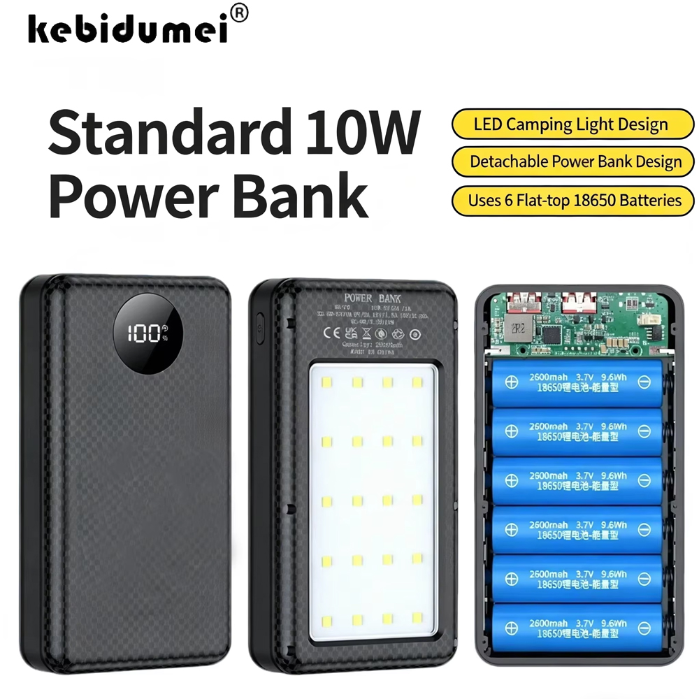 Portable Charger 20000Mah - KEBIDUMEI 6*18650 20000mAh Power Bank Case
