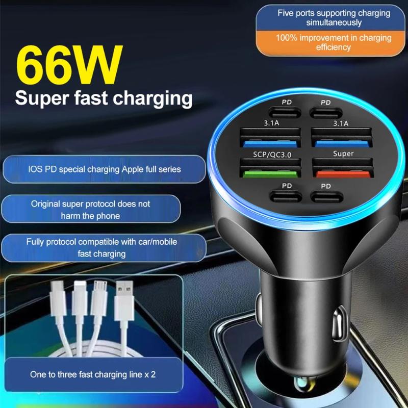 8 Ports USB C Car Charger 100W - đánh giá và giá Usb C Hub