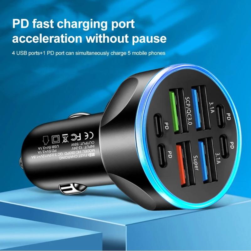 8 Ports USB C Car Charger 100W - đánh giá và giá Usb C Hub