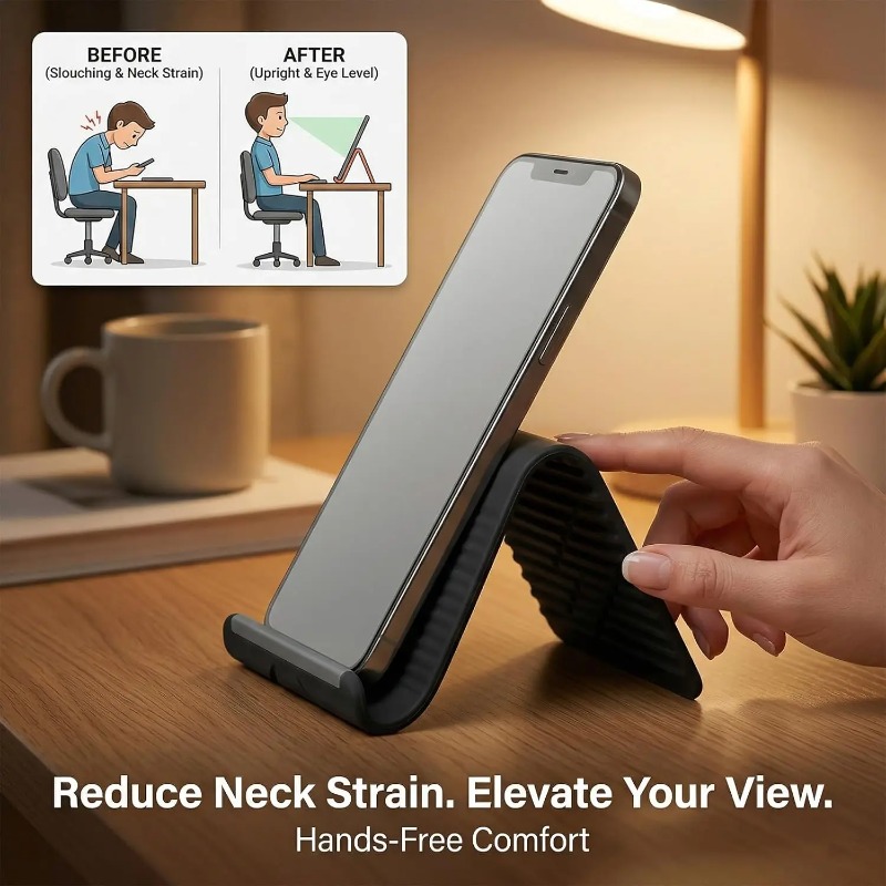 Flexible Foldable Silicone Pho - đánh giá và giá Desk Phone Stand