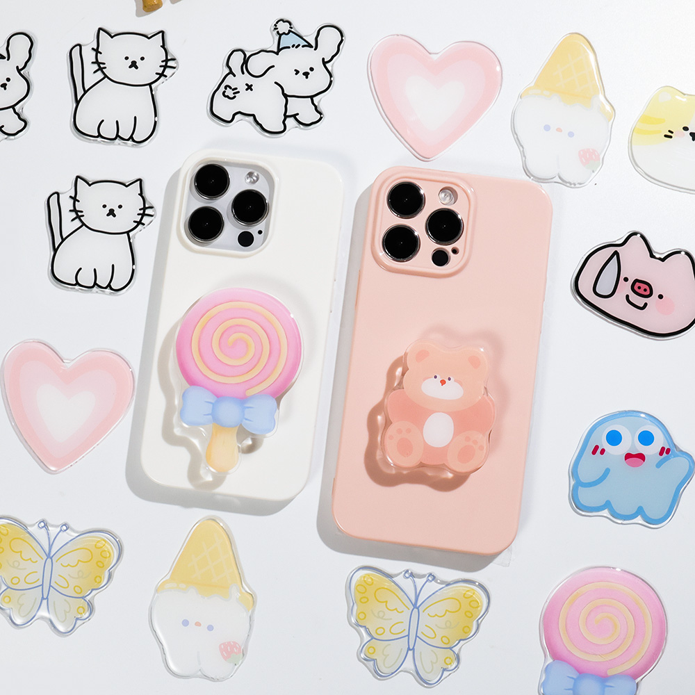 Cute Cartoon Grip Tok Acrylic  - đánh giá và giá Phone Accessories Vendor