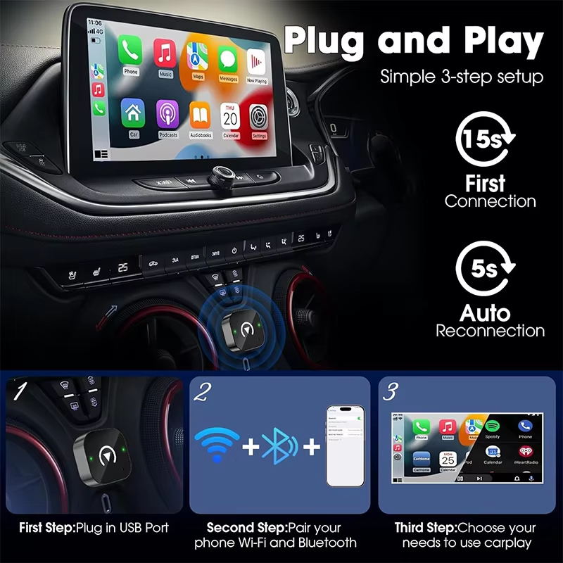 2-in-1 Wireless CarPlay Adapte - đánh giá và giá Usb C Hub