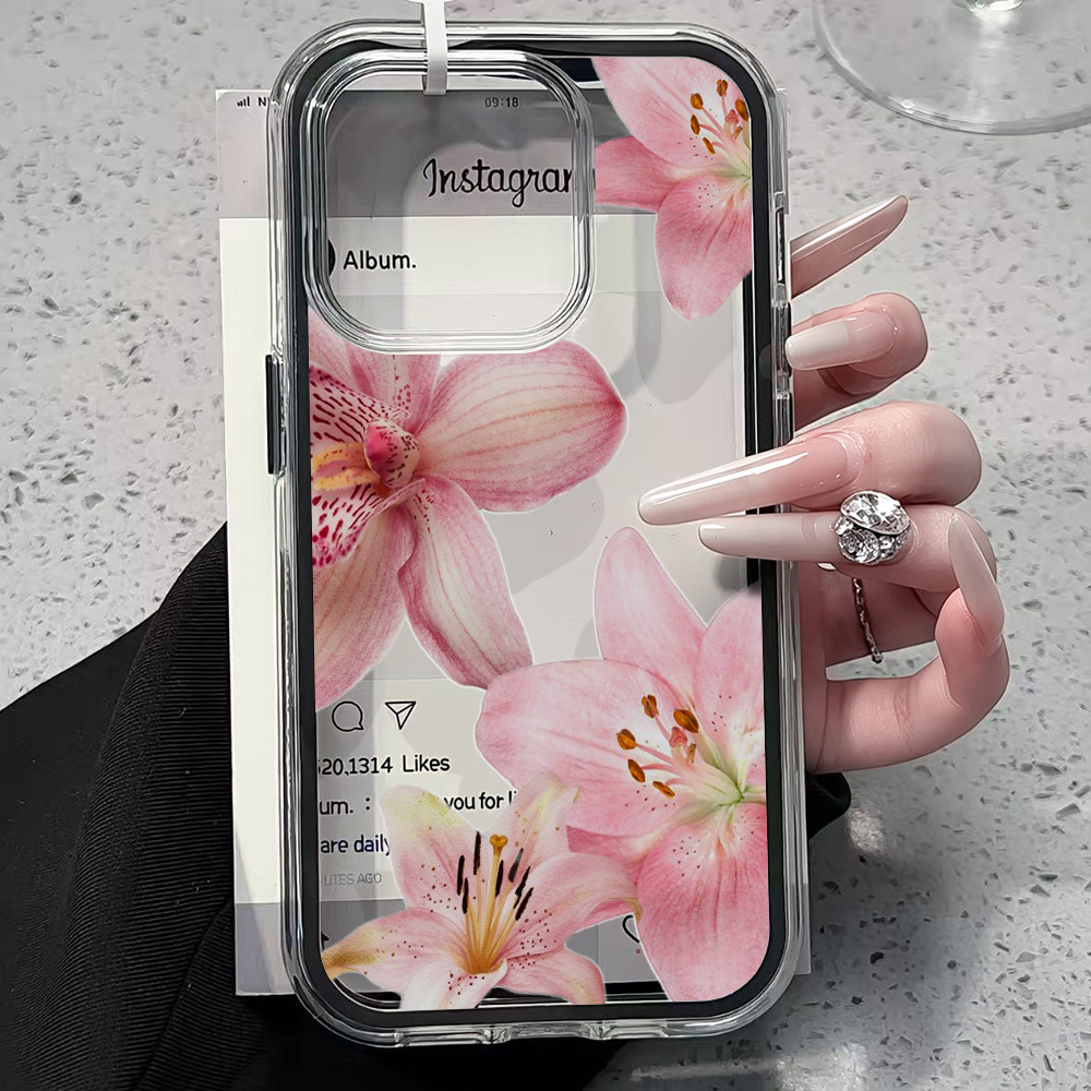 Pink Lily Flower Clear Phone C - đánh giá và giá Phone Accessories Iphone