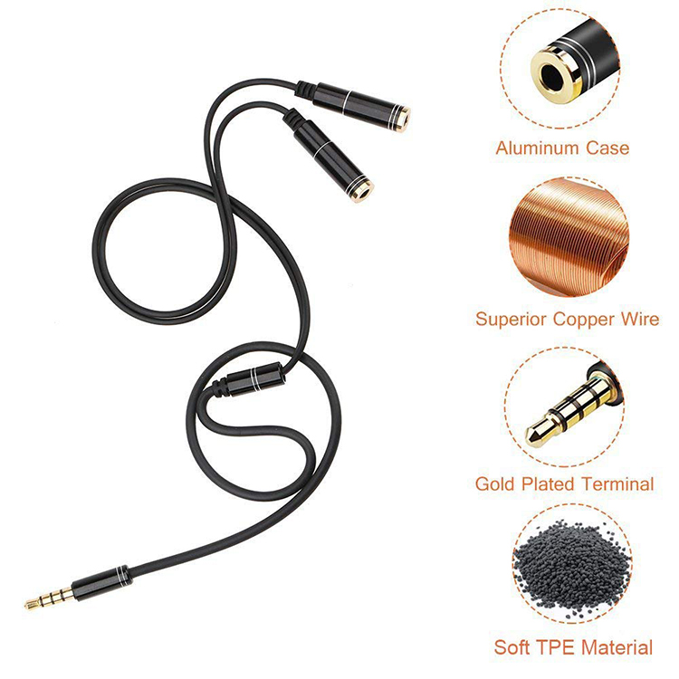 Mic 3.5Mm Y Âm Thanh Di Động B - đánh giá và giá Earphone Splitter Jack