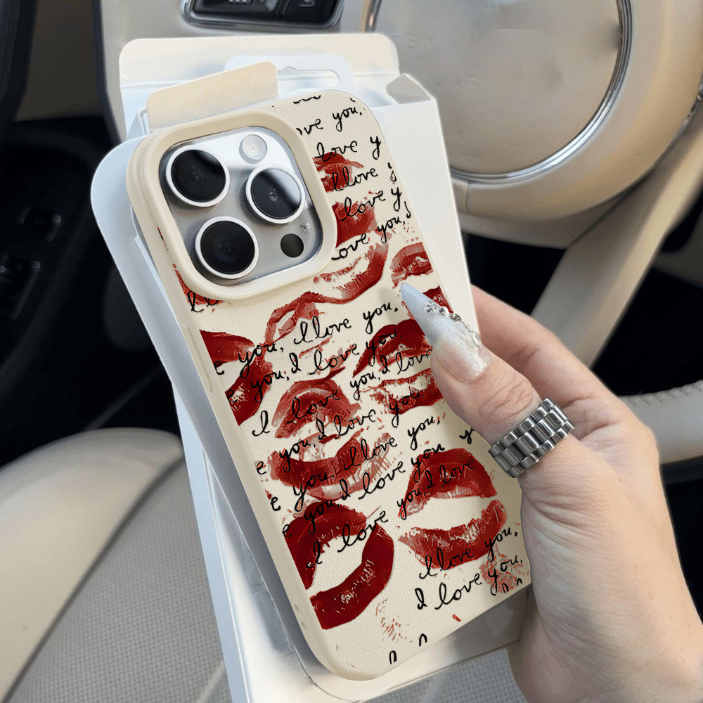 Bright Red Lips Leather Phone  - đánh giá và giá Phone Accessories Iphone