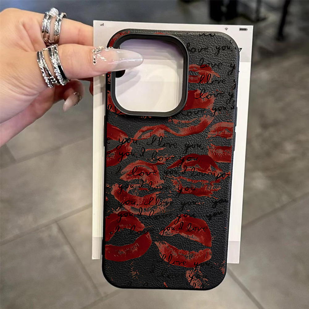 Bright Red Lips Leather Phone  - đánh giá và giá Phone Accessories Iphone