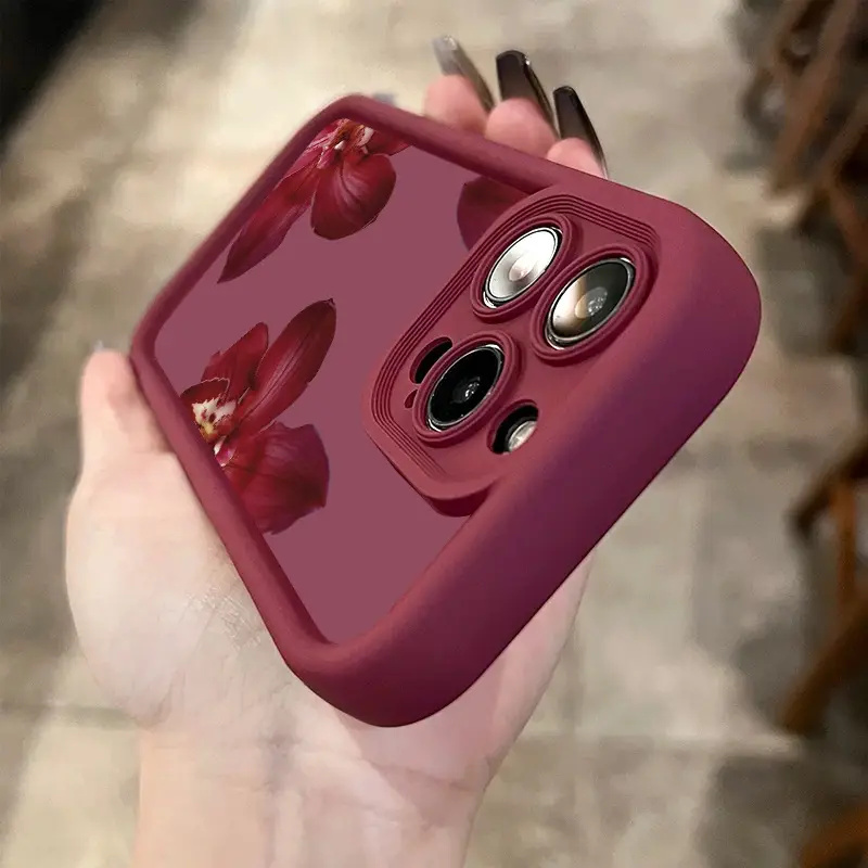 Wine Red Orchid Flower Pattern - đánh giá và giá Phone Accessories To Sell